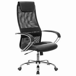 Офисное кресло Brabix Premium Stalker EX-608 CH (хром, ткань-сетка/кожзам, черное) 532091 в Коврове