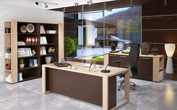 Кабинет руководителя ALTO с высоким шкафом для одежды, низким для документов и журнальным столиком во Владимире - изображение 3