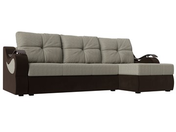 Угловой диван Меркурий, Корфу 02 (рогожка)/коричневый (вельвет) в Коврове