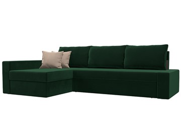 Угловой диван Версаль, Зеленый/Бежевый (велюр) в Коврове