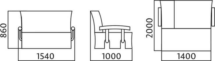 Диван прямой Аккордеон с боковинами, спальное место 1400 во Владимире - изображение 4