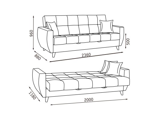 Прямой диван Бетти  2 БД в Коврове - изображение 22