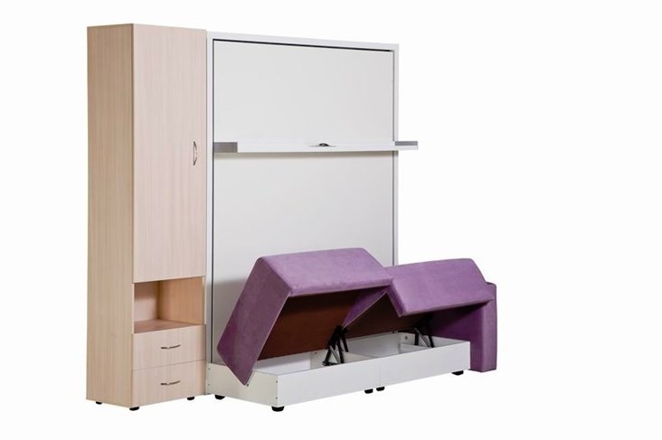 Диван Кровать-трансформер Smart (ШЛ+КД 1400+ШП), 2 шкафа, без подлокотников в Коврове - изображение 4