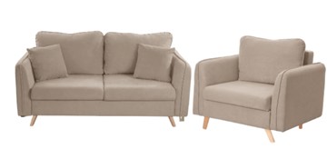 Комплект мебели Бертон бежевый диван+ кресло во Владимире