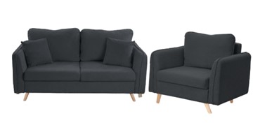 Комплект мебели Бертон графит диван+ кресло во Владимире