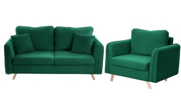 Комплект мебели Бертон изумрудный диван+ кресло во Владимире