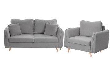 Комплект мебели Бертон серый диван+ кресло во Владимире