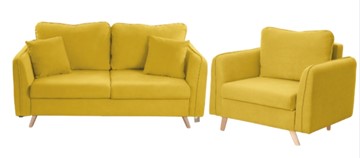 Комплект мебели Бертон желтый диван+ кресло во Владимире