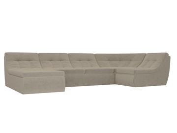 Модульный П-образный диван Холидей, Бежевый (микровельвет) в Коврове