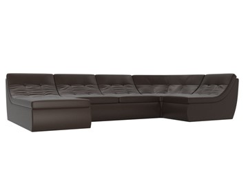 Модульный П-образный диван Холидей, Коричневый (экокожа) в Коврове