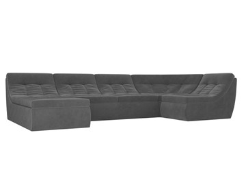 Модульный П-образный диван Холидей, Серый (велюр) в Коврове