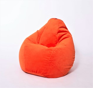 Кресло-мешок Груша большое, велюр однотон, оранжевое во Владимире