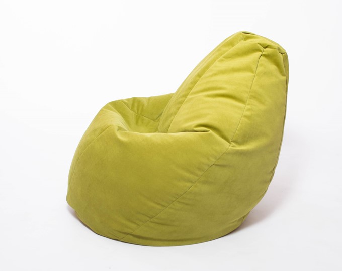 Кресло-мешок Груша малое, велюр однотон, травянное в Коврове - изображение 2