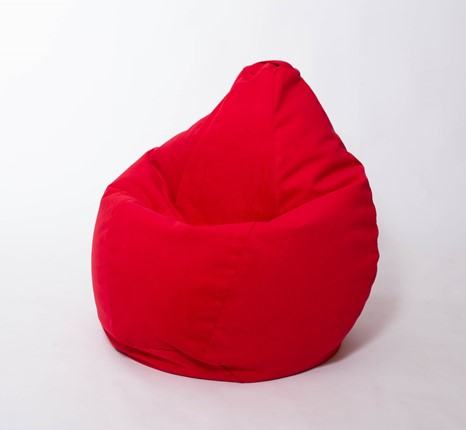 Кресло-мешок Груша большое, велюр однотон, красное в Коврове - изображение
