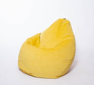 Кресло-мешок Груша большое, велюр однотон, лимонное в Коврове
