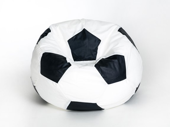 Кресло-мешок Мяч малый, бело-черный во Владимире - изображение