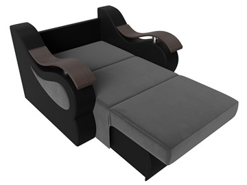 Кресло-кровать Меркурий (60), Серый\Черный (Велюр\Экокожа) в Коврове - предосмотр 1