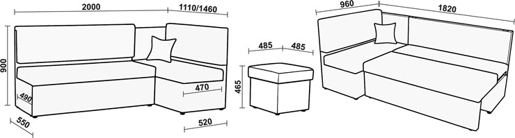 Угловой кухонный диван Нео КМ 3 с механизмом 2000*1110 в Коврове - изображение 20