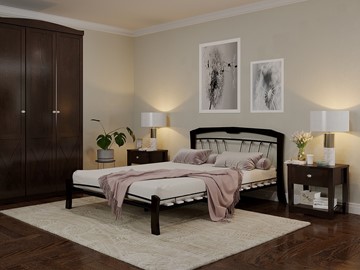 Кровать в спальню Муза 4 Лайт, 1600, черный/шоколад в Коврове