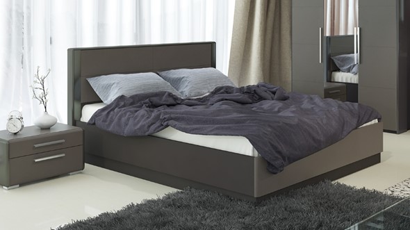 Кровать с механизмом двуспальная Наоми 1600, цвет Фон серый, Джут СМ-208.01.02 в Коврове - изображение