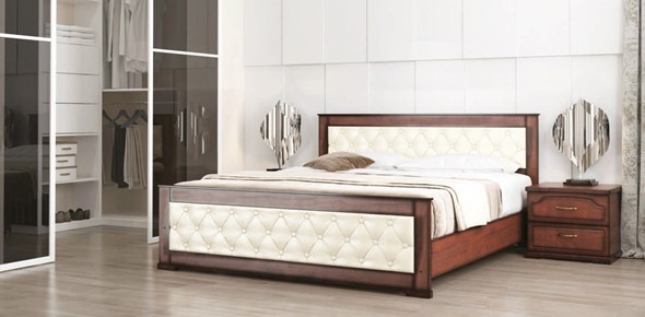 Кровать в спальню Стиль 2, 160х200, кожзам, с основанием во Владимире - изображение
