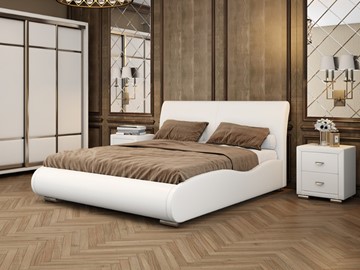 Спальная кровать Corso-8 Lite 160х200, Экокожа (Белый) во Владимире
