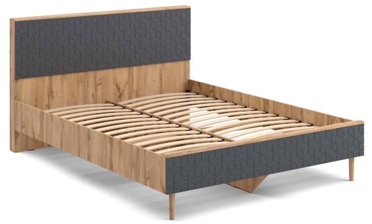 Двуспальная кровать Денвер, 1600 с основанием (Дуб Вотан/Графит) в Коврове - изображение 1