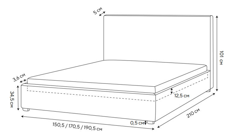 Двуспальная кровать Mono 140х200, Велюр (Monopoly Миндаль (111)) во Владимире - изображение 1