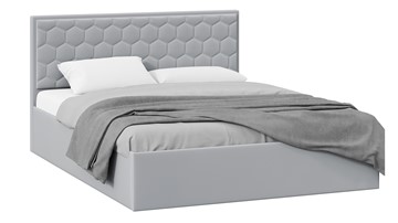 Кровать спальная с подъемным механизмом Порто (Велюр Confetti Silver) с заглушиной в Коврове