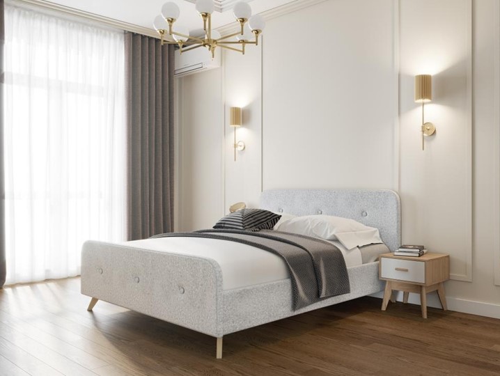 Кровать 2-спальная Сиерра 1600 (без основания) Аура серый в Коврове - изображение 1