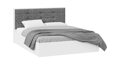 Спальная кровать с подъемным механизмом Тесса (Белый Жемчуг/Рогожка серая) в Коврове