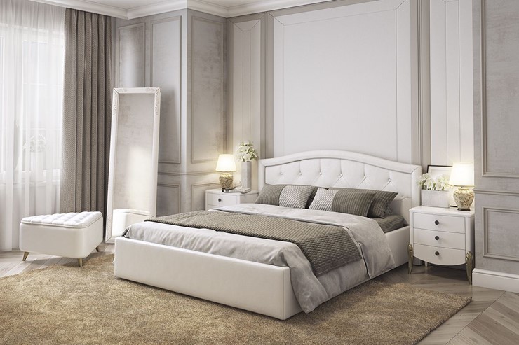 Кровать Верона 1,6 белый (экокожа) в Коврове - изображение 3