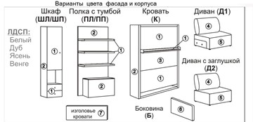 Кровать-трансформер Smart (ШЛ+К 1400), шкаф левый во Владимире - предосмотр 2