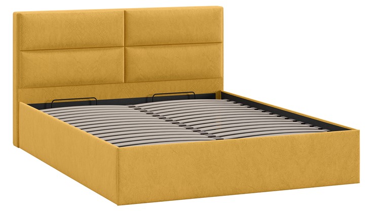 Кровать с механизмом двуспальная Глосс Тип 1 (Микровелюр Wellmart Yellow) в Коврове - изображение 2