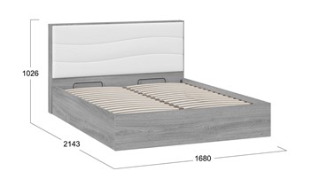 Кровать с механизмом двуспальная Миранда тип 1 (Дуб Гамильтон/Белый глянец) в Коврове - предосмотр 1