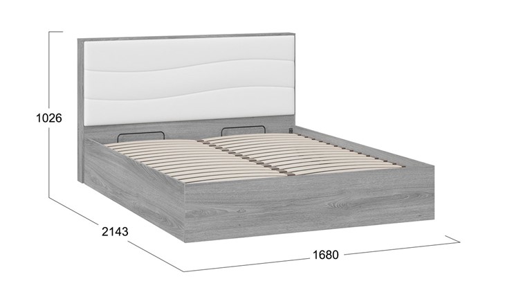Кровать с механизмом двуспальная Миранда тип 1 (Дуб Гамильтон/Белый глянец) в Коврове - изображение 1