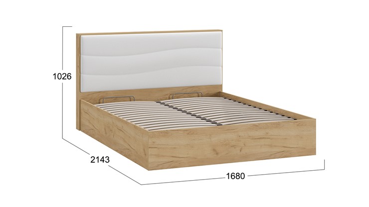 Двуспальная кровать с механизмом Миранда тип 1 (Дуб крафт золотой/Белый глянец) во Владимире - изображение 1