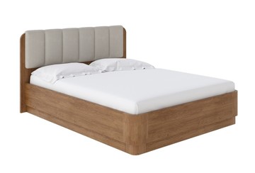 Кровать с подъемным механизмом Wood Home 2 160х200, Микрофибра (Антик (сосна) с брашированием/Diva Нюд) в Коврове