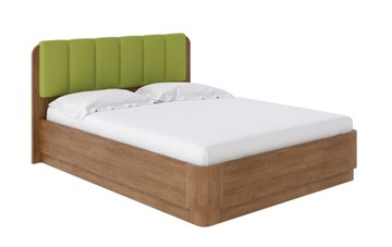Двуспальная кровать с механизмом Wood Home 2 160х200, Рогожка (Антик (сосна) с брашированием/Тетра Яблоко) в Коврове