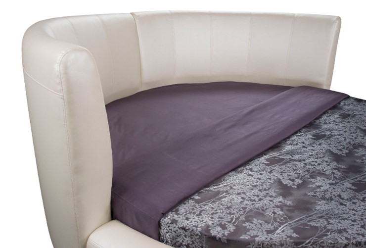 Круглая кровать Luna 200х200, Экокожа (Белый) в Коврове - изображение 1