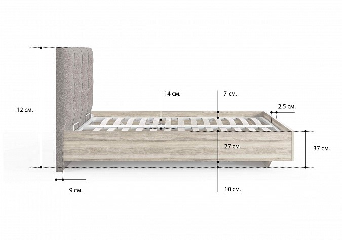 Кровать с механизмом полуторная Victoria (ясень анкор) 140х200 в Коврове - изображение 1