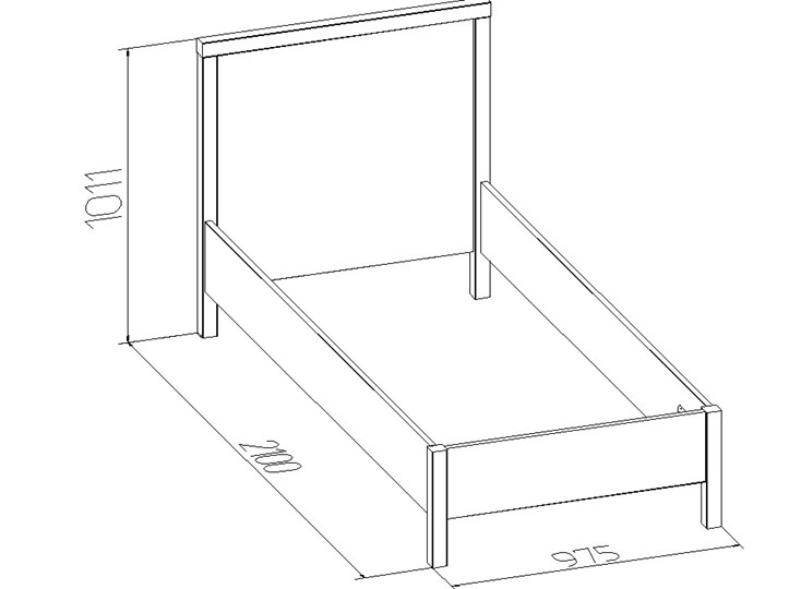 Кровать односпальная Bauhaus 5 + 5.1 Основание с гибкими ламелями 900, Дерево, Дуб Сонома в Коврове - изображение 2