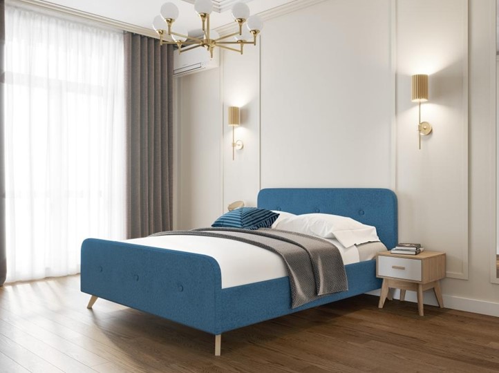 Кровать односпальная Сиерра 900 (без основания) Аура голубой в Коврове - изображение 1