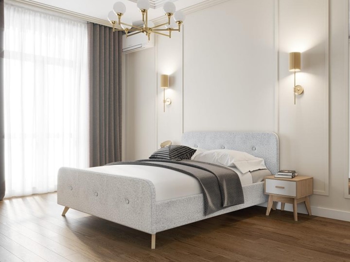 Кровать 1-спальная Сиерра 900 (с основанием) Аура серый в Коврове - изображение 1