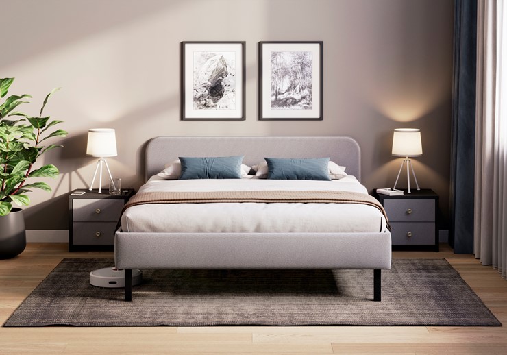 Спальная кровать Hanna 140х200 с основанием (Багама серый) во Владимире - изображение 1