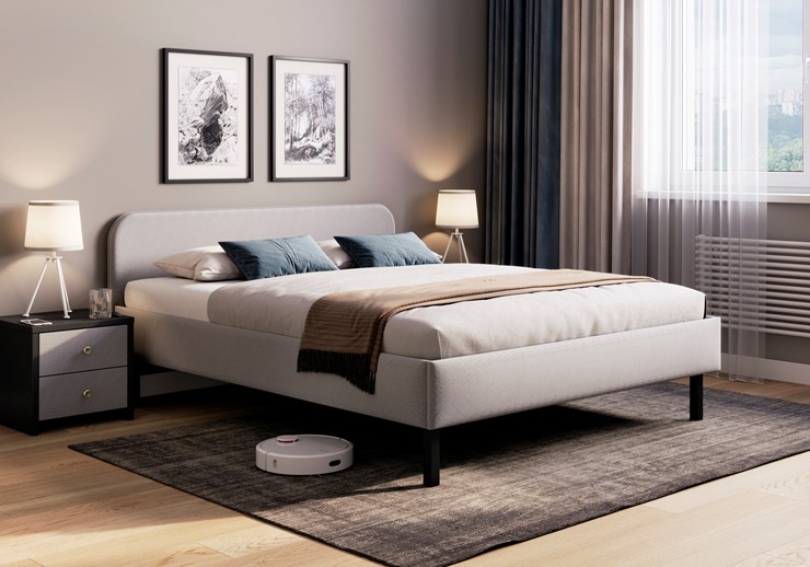 Спальная кровать Hanna 140х200 с основанием (Багама серый) во Владимире - изображение 2