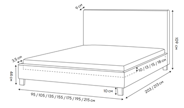 Кровать Lino 140х200, Велюр (Monopoly Прованский синий (792)) в Коврове - предосмотр 1