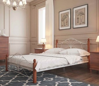 Кровать 2-спальная Фортуна 1, 1600, белый/махагон в Коврове