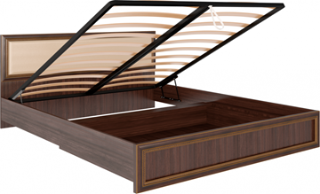 Кровать с механизмом двуспальная Беатрис М11 с мягким изголовьем (Орех Гепланкт) в Коврове