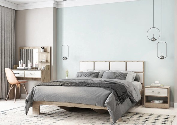 Мебель для спальни Соната №1 Дуб Крафт Серый - Дуб Крафт Белый в Коврове - изображение